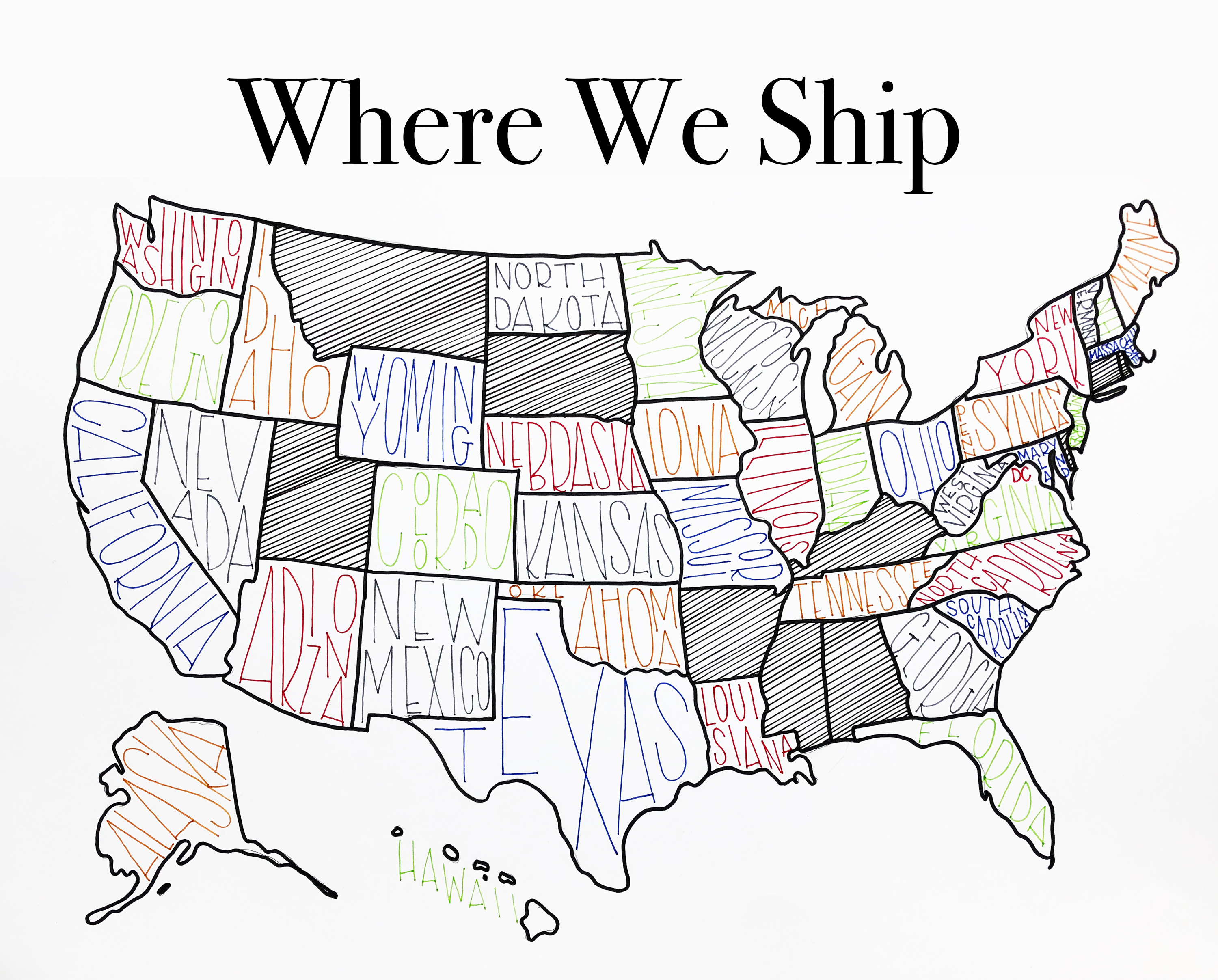 Suhru Wines | Where We Ship Map